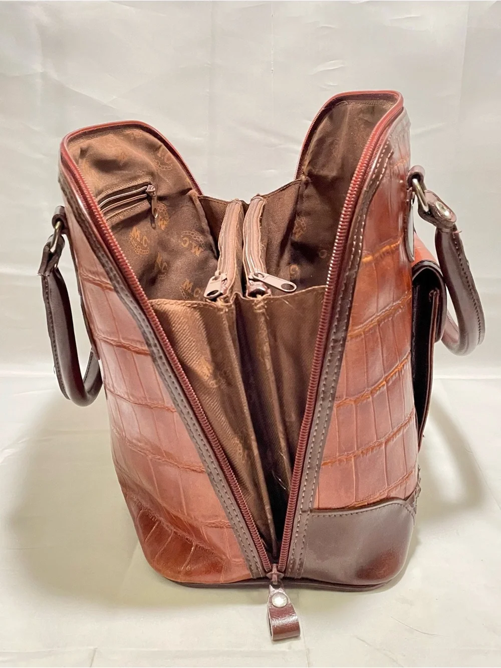 Marc Chantal (M.C.) Croc- Embossed 3 Way Bag ✨Vintage, Y2K✨